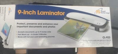 Royal Sovereign 9" Laminator CL-923 - Brand New Compact Thermal Laminator