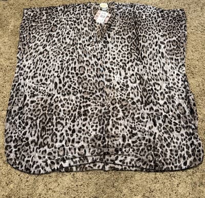 JORDAN TAYLOR Leopard Print Bathing Suit Cover-up Sheer Size 2x NWT