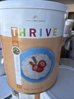 Thrive Life Grains Quick Oats #10 Can BB Is 2038