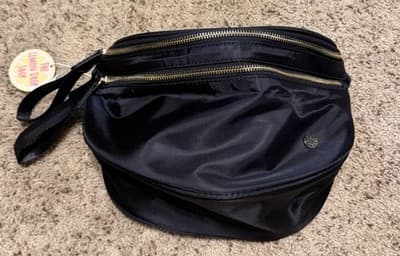 NWT The Lemon Drop Shop Crossbody Double Zipper Belt Bag BLACK/GOLD SOLD OUT - Thumbnail 2