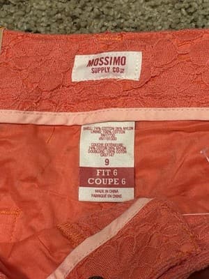 Mossimo Supply Co. Low Waist Lace Shorts Color: Coral Size 6 NWT - Thumbnail 3