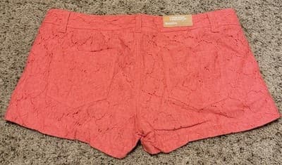 Mossimo Supply Co. Low Waist Lace Shorts Color: Coral Size 6 NWT - Thumbnail 2