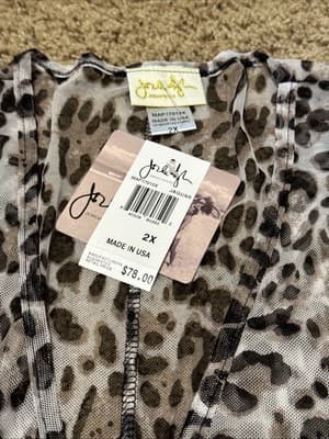 JORDAN TAYLOR Leopard Print Bathing Suit Cover-up Sheer Size 2x NWT - Thumbnail 2