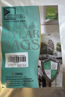 Mylar Bags 1 Gallon Stand Up Zip Bags, Resealable 10 Mil, Open Bag With 42 Bags