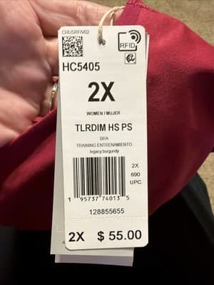 NWT Adidas TLRD Impact Training High Support Bra Size 2x (D-DD) $55 - Thumbnail 4