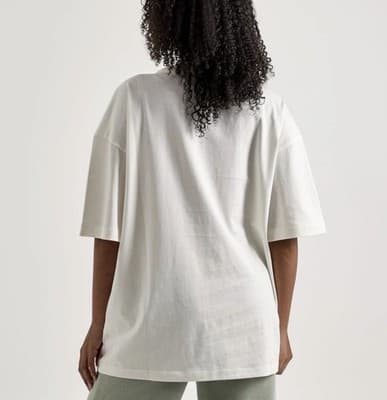 Nike Womens White Oversized Fit T-Shirt W/Rhinestone "Just Do It" Graphic XL - Thumbnail 3