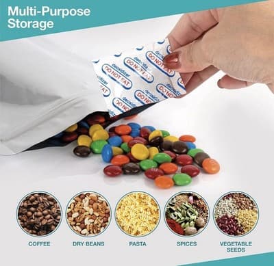 Mylar Bags 1 Gallon Stand Up Zip Bags, Resealable 10 Mil, Open Bag With 42 Bags - Thumbnail 5