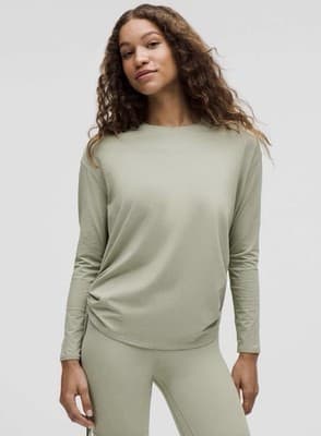 Lululemon Pima Cotton Side-Cinch Long Sleeve Shirt Size 10
