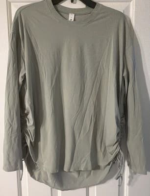 Lululemon Pima Cotton Side-Cinch Long Sleeve Shirt Size 10 - Thumbnail 4