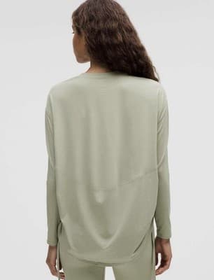 Lululemon Pima Cotton Side-Cinch Long Sleeve Shirt Size 10 - Thumbnail 2