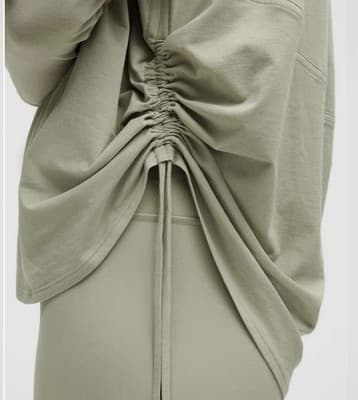 Lululemon Pima Cotton Side-Cinch Long Sleeve Shirt Size 10 - Thumbnail 3