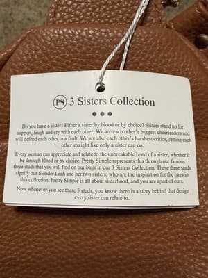NWT Pretty Simple 3 Sisters Collection) Crossbody Bag Tan - Thumbnail 7