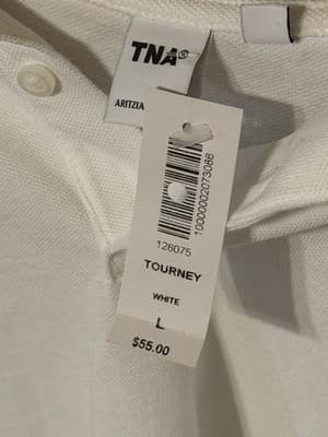 Artizia TNA Tourney Polo Longsleeve Size: Large Color: White NWT - Thumbnail 3