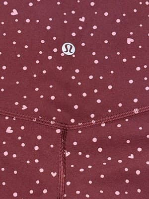 Lululemon Align No Line HR Short 6 4" Heart Scatter Dot Burgundy Bay Candy Cloud - Thumbnail 3