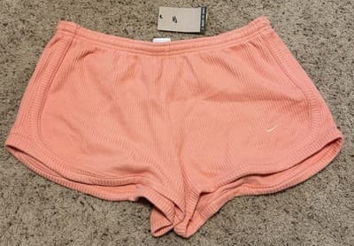 NWT Nike Sportswear Chill Waffle Women's Mid-Rise Shorts Size: XL Color: Apricot