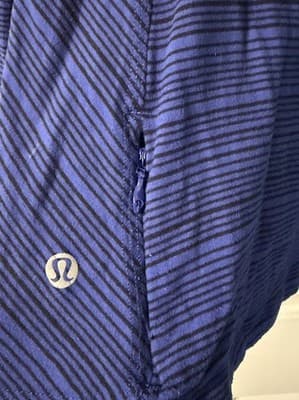 Lululemon Swiftly Tech Shirt Women's Black/Blue Long Sleeve Top Run Strech 12 - Thumbnail 3