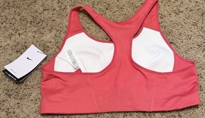 NWT Nike Victory Shape Women's High Support Sports Bra Aster Pink/White - Thumbnail 2