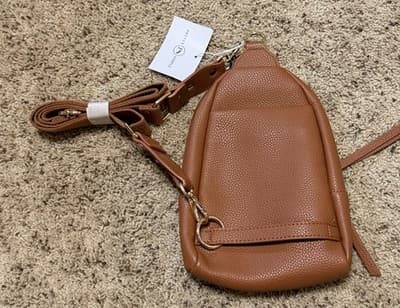 NWT Pretty Simple 3 Sisters Collection) Crossbody Bag Tan - Thumbnail 3