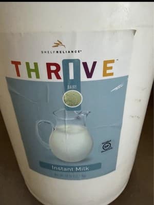 Thrive Instant Milk 28 Lb Bucket. 25 Year Shelf Life. Includes UPS Shipping.