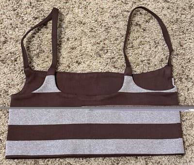 Free People Ribbed Seamless Bra Striped Size M/L Color: Choc Wash Or Hot Fudge. - Thumbnail 2