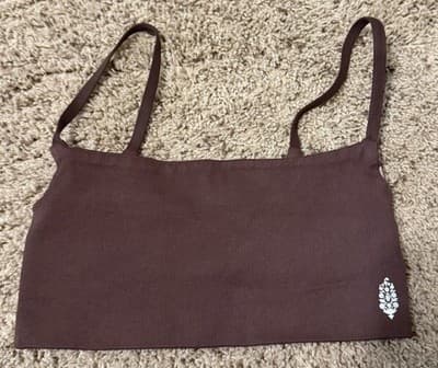 Free People Ribbed Seamless Bra Striped Size M/L Color: Choc Wash Or Hot Fudge. - Thumbnail 5