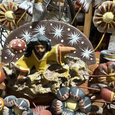 CLAY TREE of LIFE, 100% handmade, colorful mexican folk art - Thumbnail 3