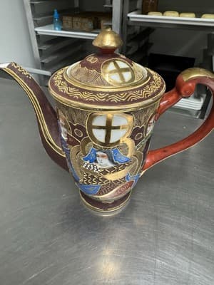 Vintage Japanese SATSUMA art pottery “Coffee Tea Pot Sugar Creamer 1945-1952 - Thumbnail 5