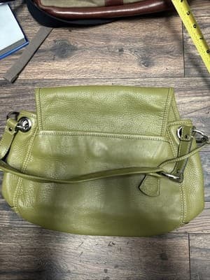 Banana Republic Green Genuine Leather Messenger Bag w/ Shoulder Strap - Thumbnail 4