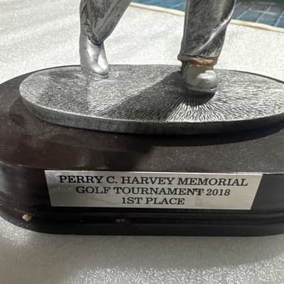 Vintage First Place Golf Trophy Figure - Thumbnail 2