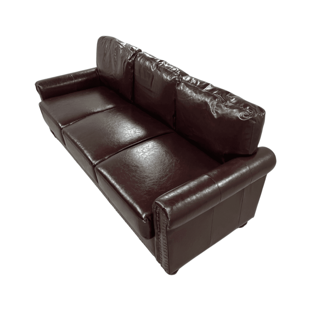Charlton Home Denardo Faux Leather Rolled Arm Sofa with Storage - Thumbnail 6