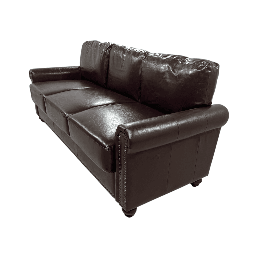 Charlton Home Denardo Faux Leather Rolled Arm Sofa with Storage - Thumbnail 7