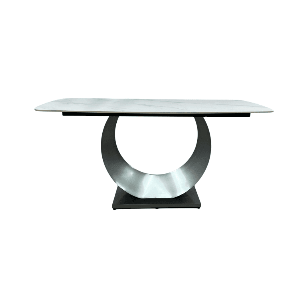 Orren Ellis Modern Sintered Stone Dining Table with Pedestal Base - Thumbnail 5