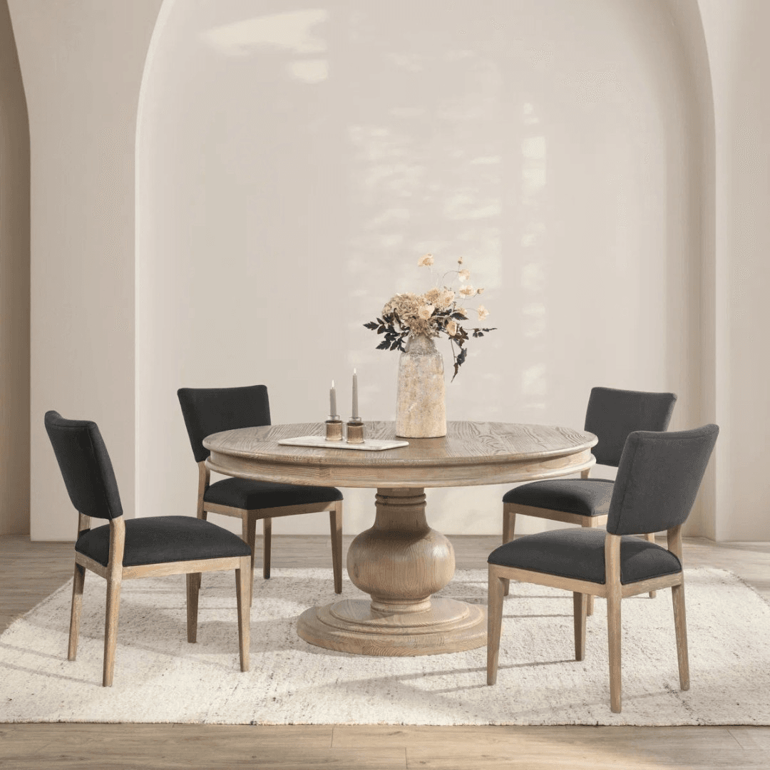 Classic Home Beatriz Round Pine Wood Dining Table - Image 1