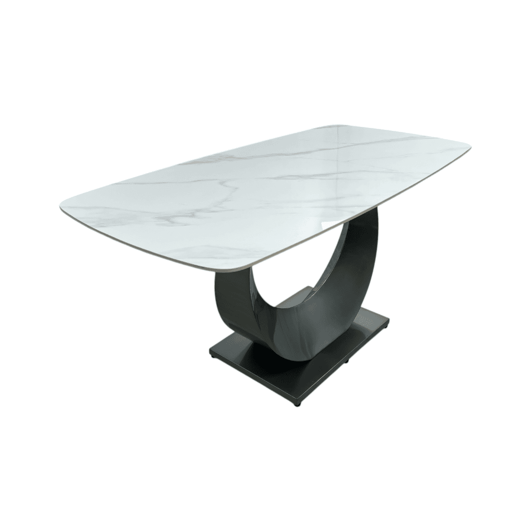 Orren Ellis Modern Sintered Stone Dining Table with Pedestal Base - Thumbnail 10