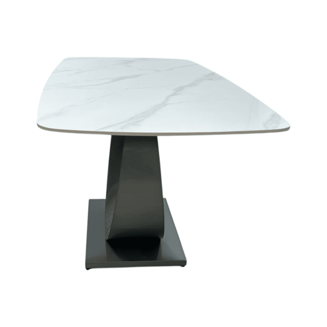 Orren Ellis Modern Sintered Stone Dining Table with Pedestal Base - Thumbnail 15