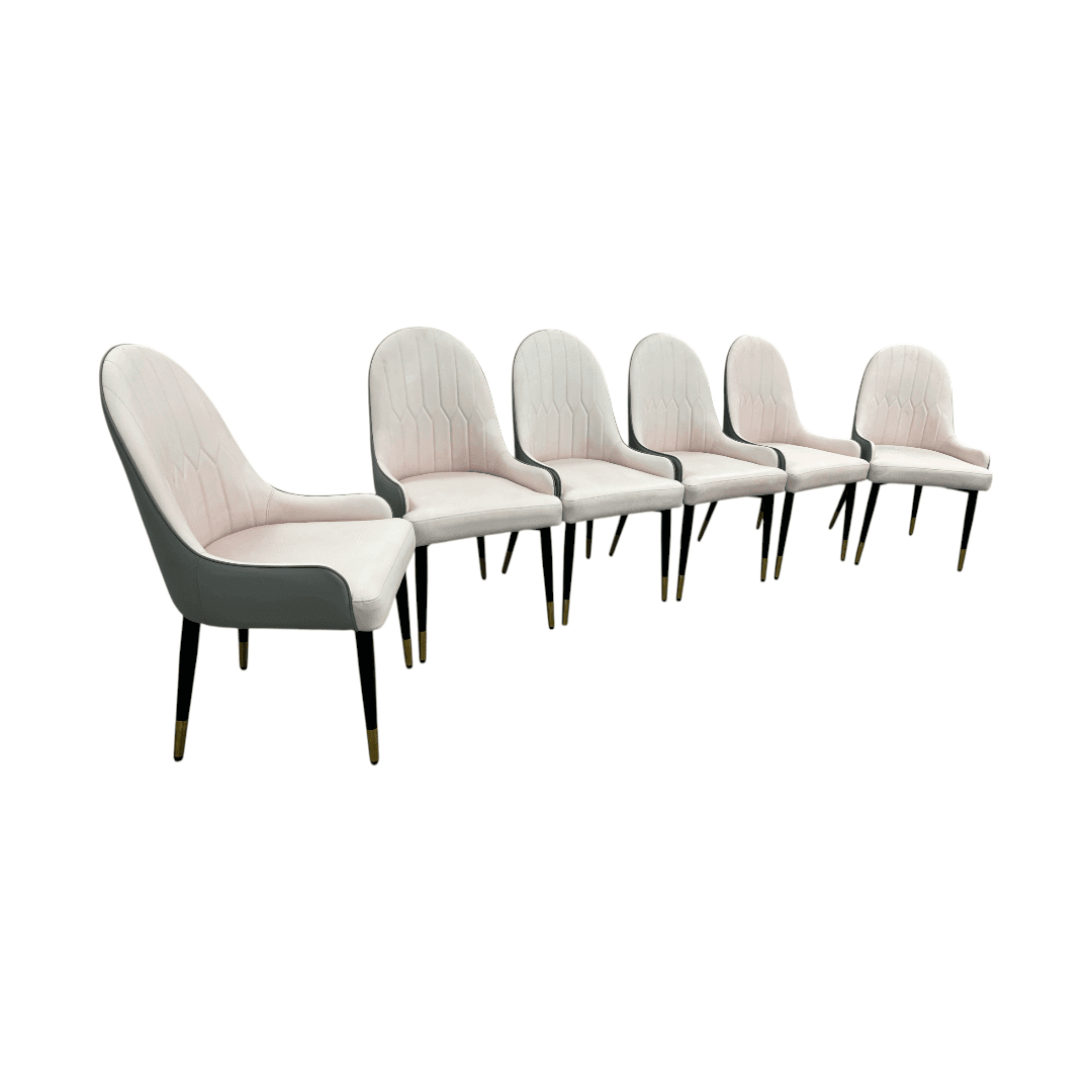 George Oliver Jentree Faux Leather Solid Back Dining Chairs (Set of 6) - Thumbnail 10