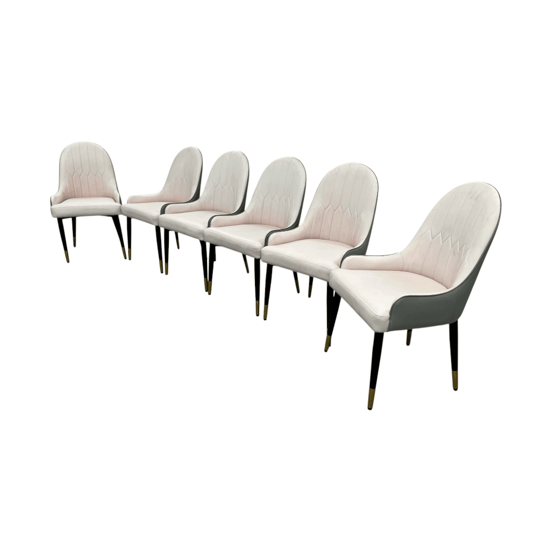 George Oliver Jentree Faux Leather Solid Back Dining Chairs (Set of 6) - Thumbnail 7