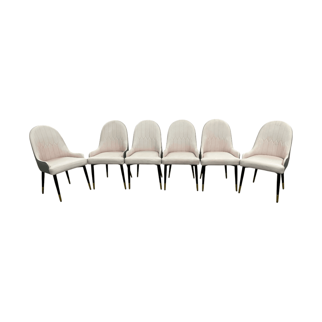 George Oliver Jentree Faux Leather Solid Back Dining Chairs (Set of 6) - Thumbnail 4