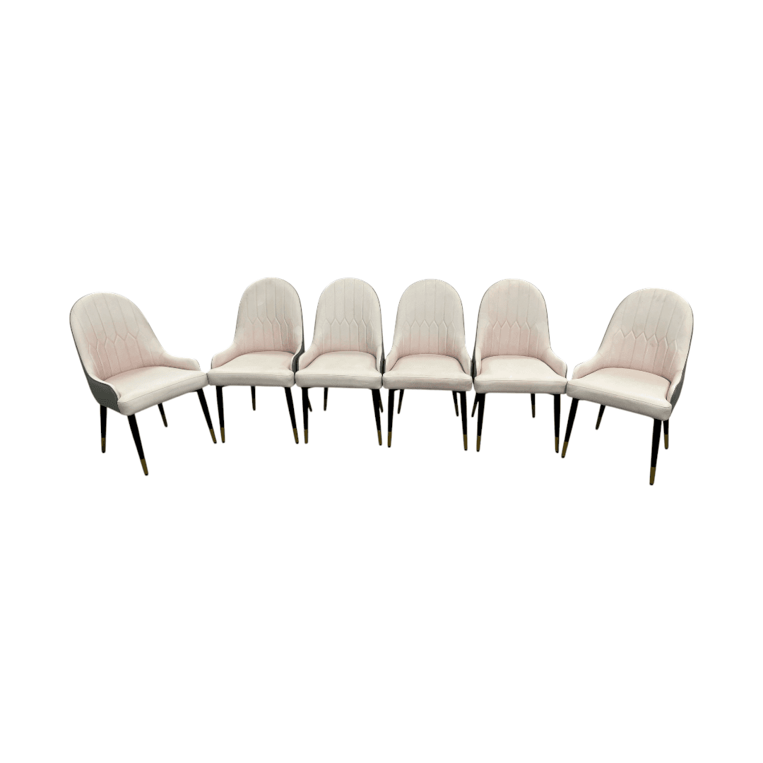 George Oliver Jentree Faux Leather Solid Back Dining Chairs (Set of 6) - Thumbnail 2
