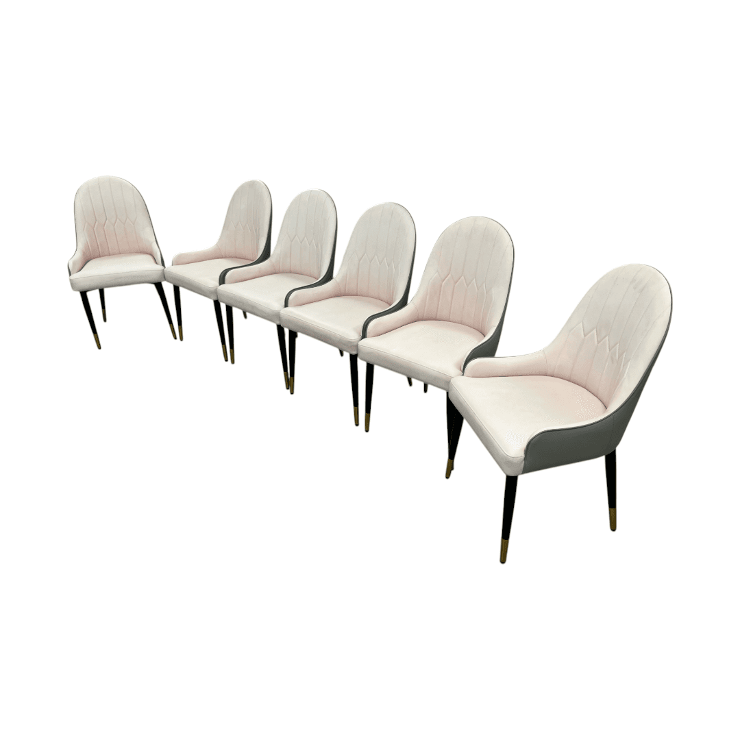 George Oliver Jentree Faux Leather Solid Back Dining Chairs (Set of 6) - Thumbnail 5