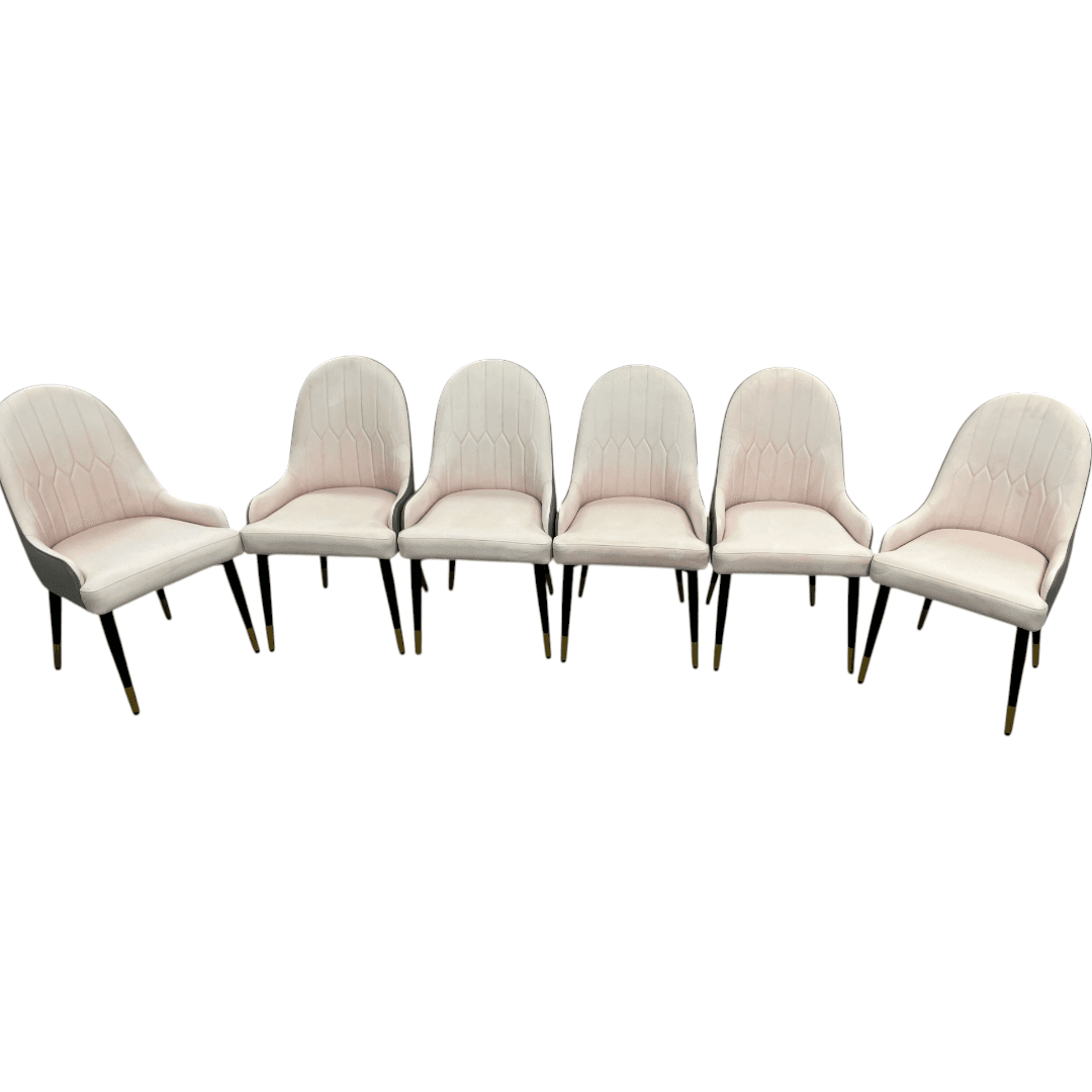 George Oliver Jentree Faux Leather Solid Back Dining Chairs (Set of 6) - Thumbnail 3
