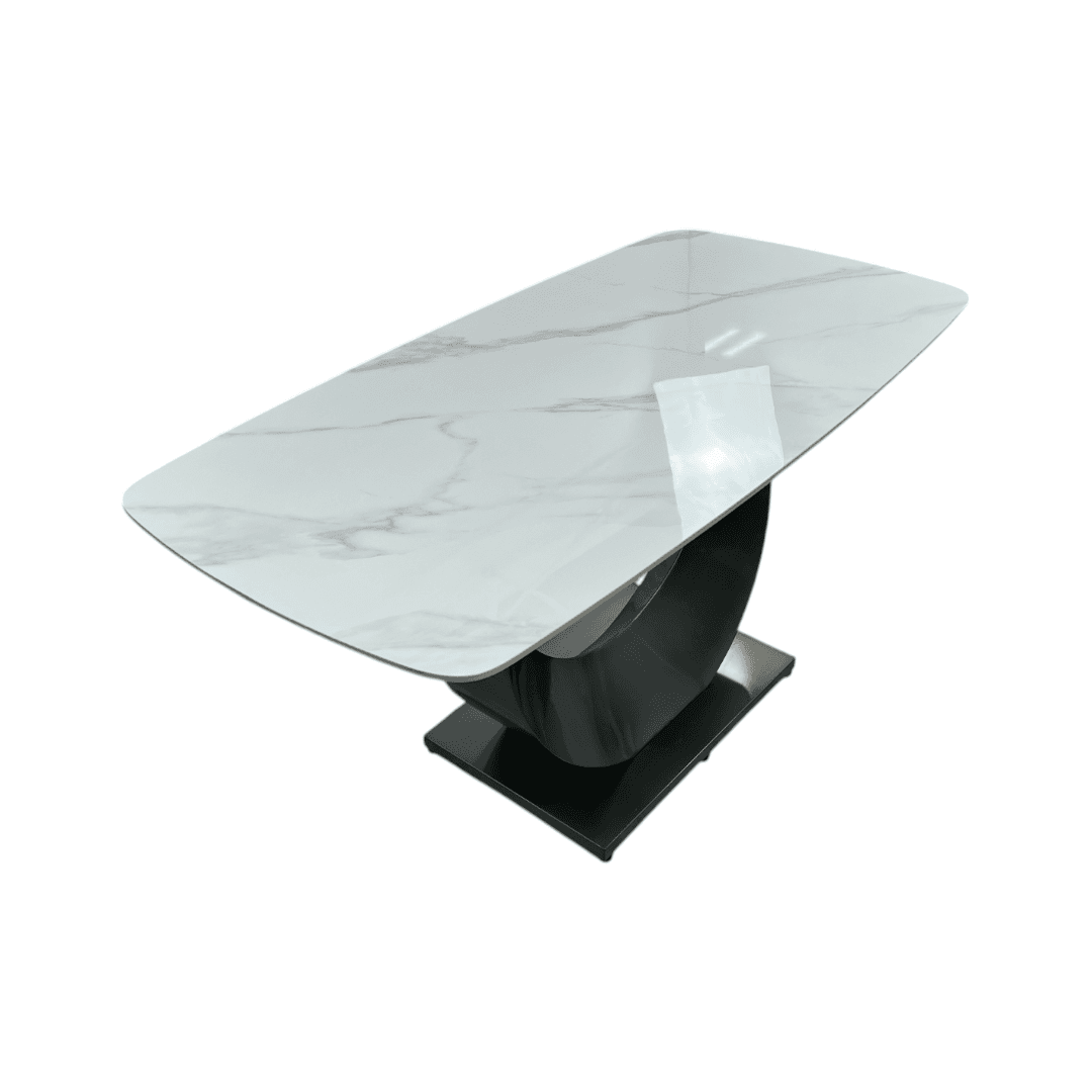 Orren Ellis Modern Sintered Stone Dining Table with Pedestal Base - Thumbnail 9