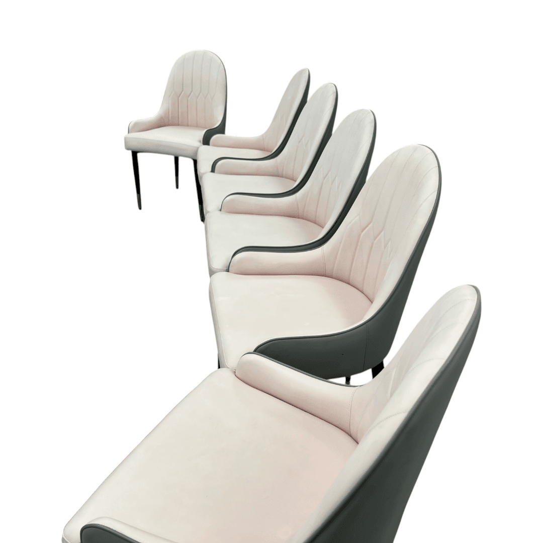 George Oliver Jentree Faux Leather Solid Back Dining Chairs (Set of 6) - Thumbnail 12