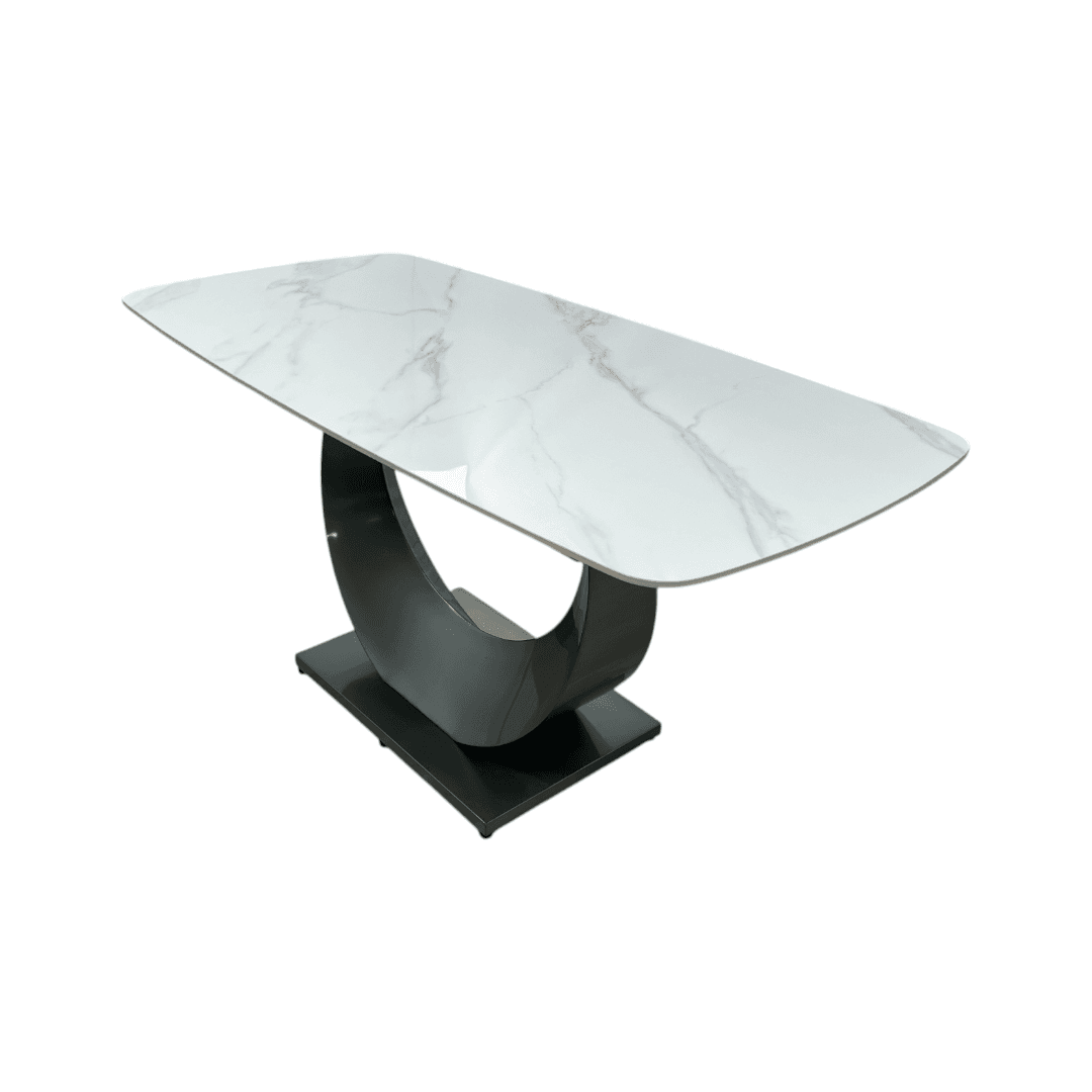 Orren Ellis Modern Sintered Stone Dining Table with Pedestal Base - Thumbnail 7
