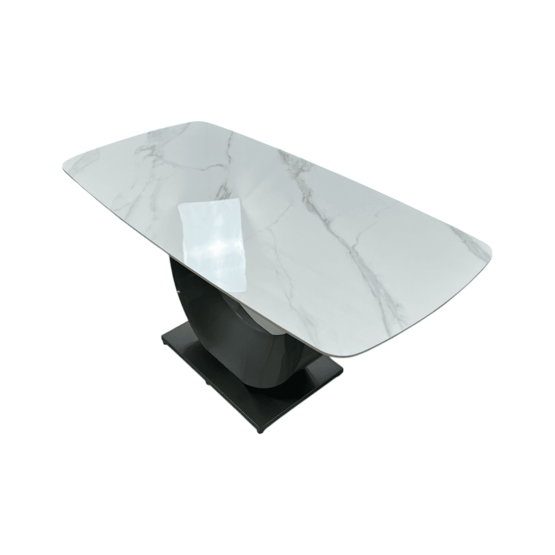 Orren Ellis Modern Sintered Stone Dining Table with Pedestal Base - Thumbnail 8