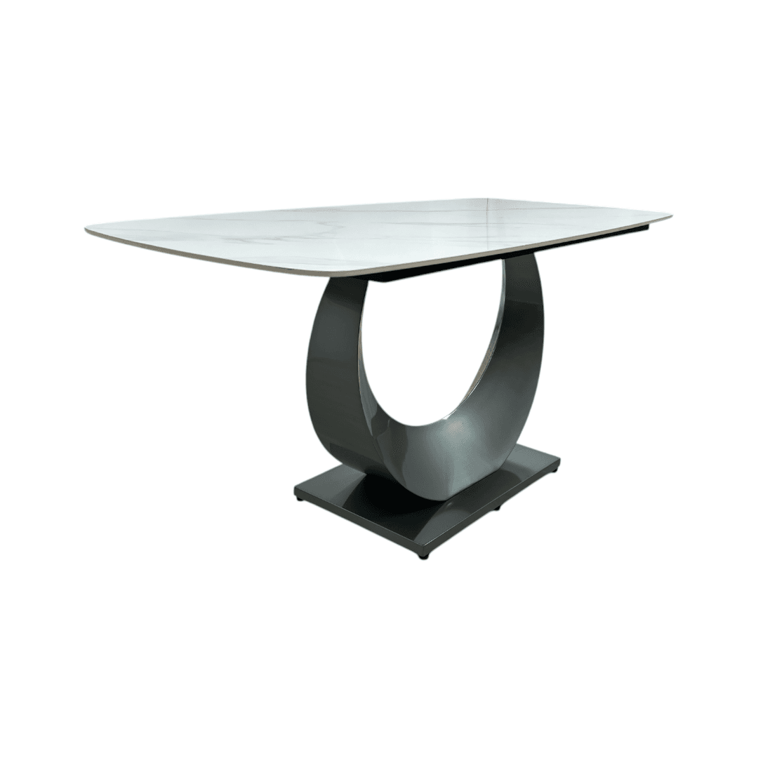 Orren Ellis Modern Sintered Stone Dining Table with Pedestal Base - Thumbnail 11