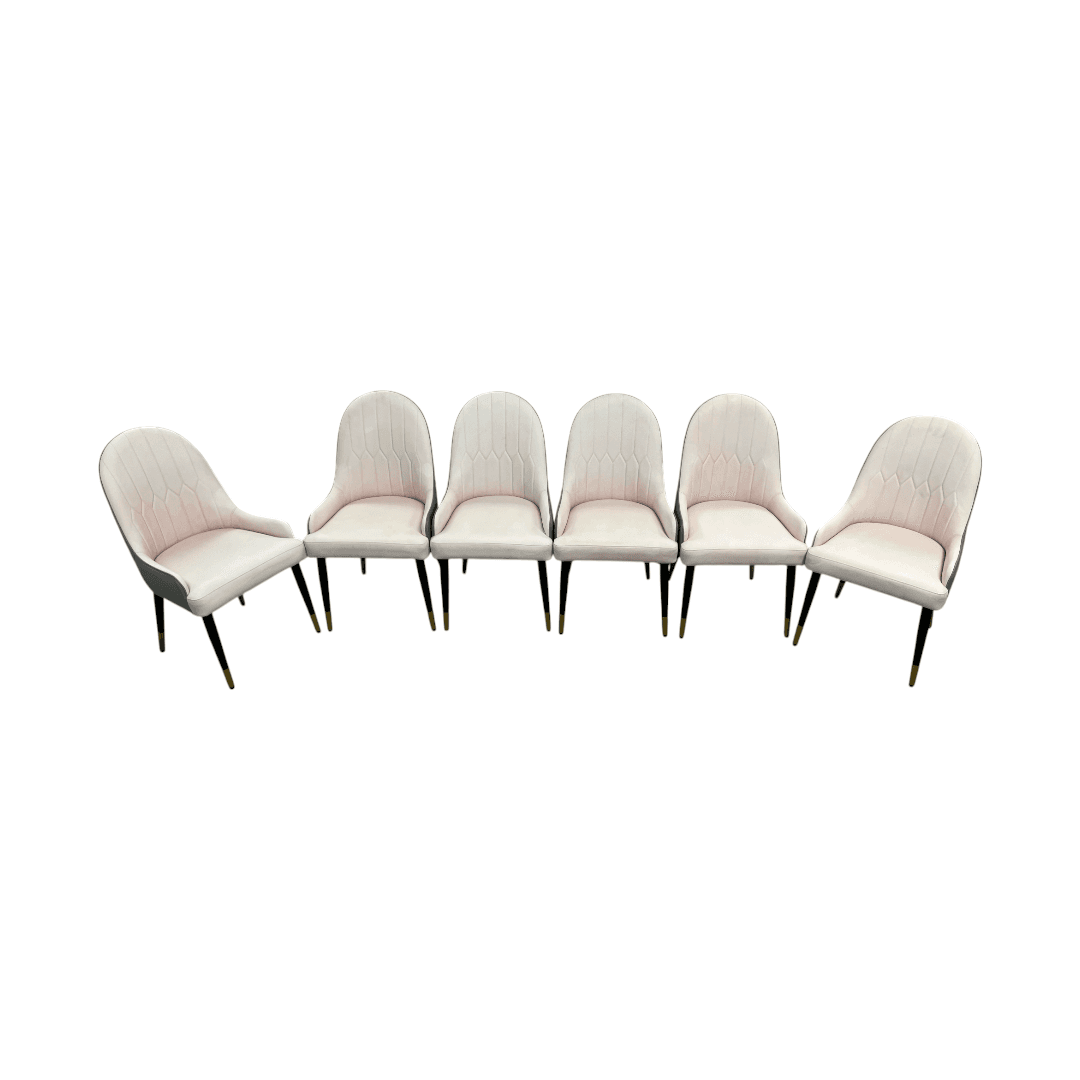 George Oliver Jentree Faux Leather Solid Back Dining Chairs (Set of 6) - Thumbnail 11