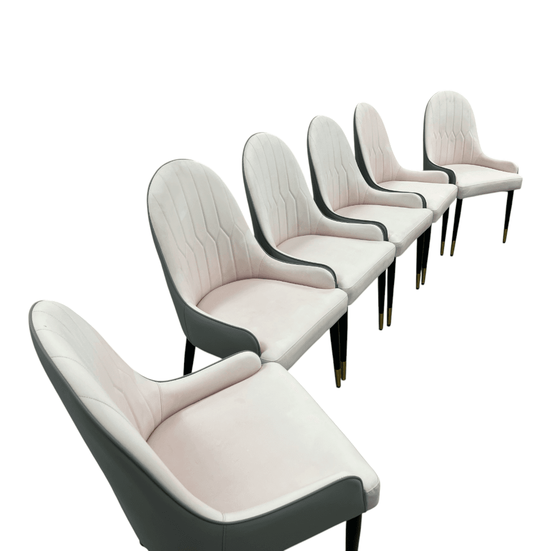 George Oliver Jentree Faux Leather Solid Back Dining Chairs (Set of 6) - Thumbnail 14
