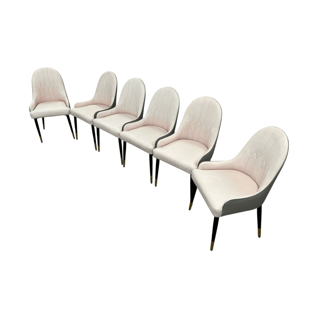 George Oliver Jentree Faux Leather Solid Back Dining Chairs (Set of 6) - Thumbnail 6