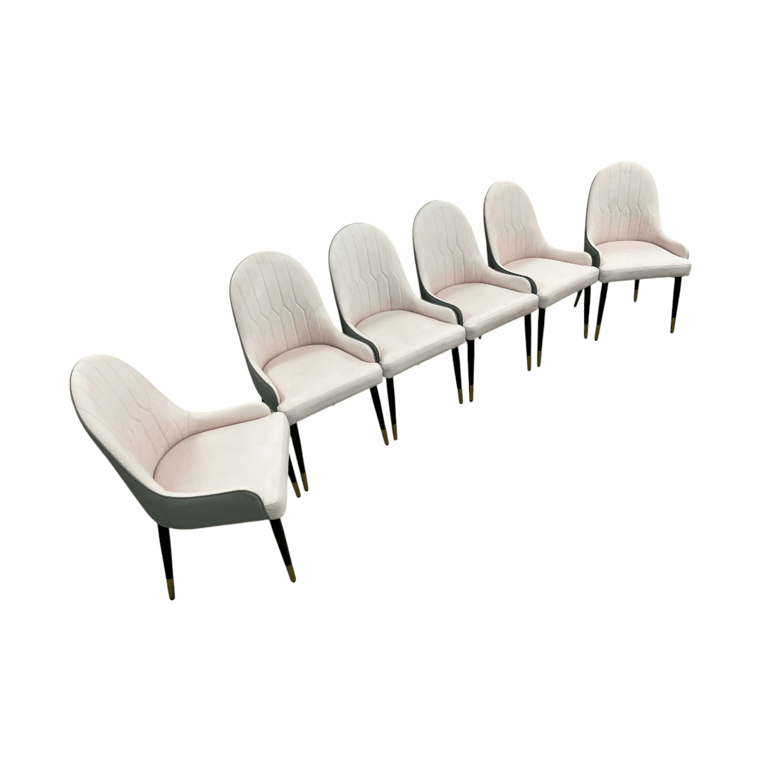 George Oliver Jentree Faux Leather Solid Back Dining Chairs (Set of 6) - Thumbnail 9